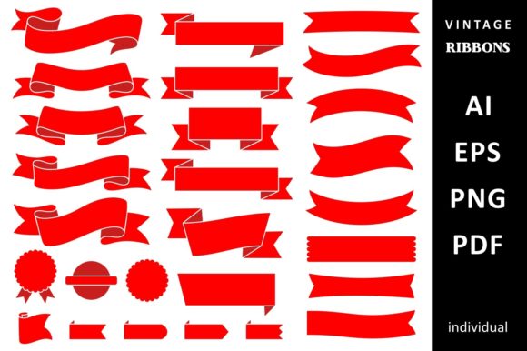 Download Red Vintage Banner Ribbon Clipart Vector - Banner Collection