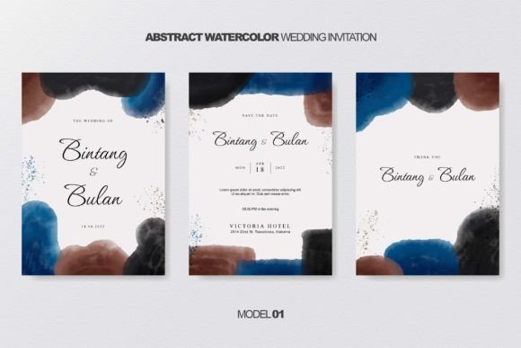 Download Abstract Watercolor Wedding Invitation - Invitation Collection
